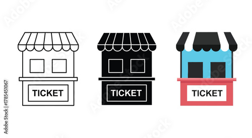 Buy tickets online ticket booth vector illustration ticket seller art