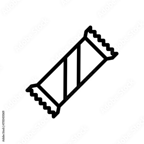 Protein Bar Icon – Minimalist Line Vector Representing Fitness Snack, Energy Bar, and Healthy Nutrition Product