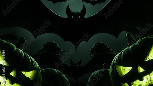Halloween pumpkin frame with fiery glowing background