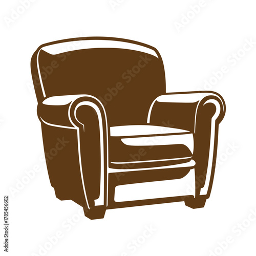 Classic brown armchair vector illustration design suitable for vintage art and home decor