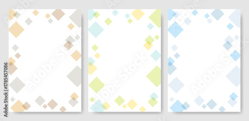 シンプルな幾何学模様の背景フレームセット