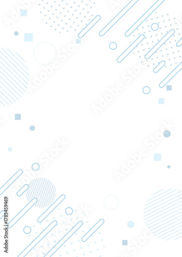 Light blue geometric frame background with abstract shapes