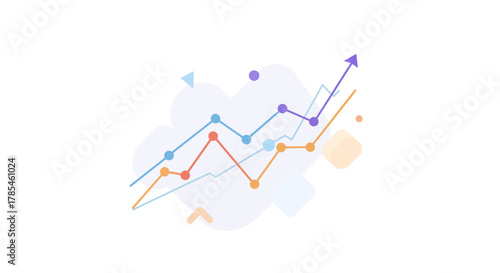 dynamic line graph with upward trend and multiple data points