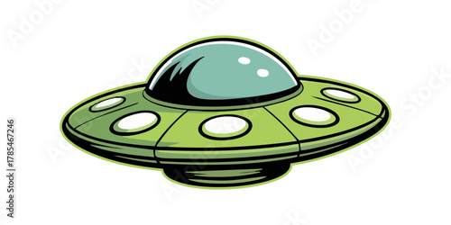Classic Cartoon Flying Saucer Alien Spaceship Icon