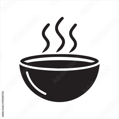 soup steaming stencil icon silhouette vector illustration