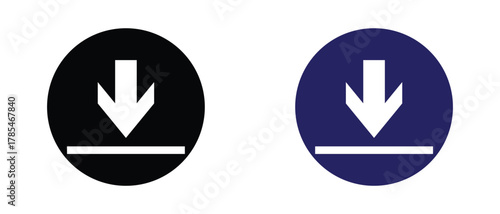 Download icon, flat style and abstract download icon.