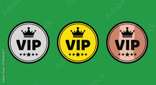 Vip membership badges icons vector illustration premium exclusive access