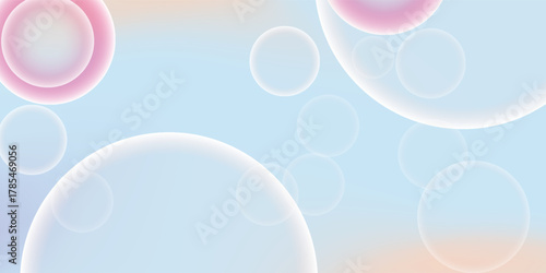 Fairy tale and fantasy soap bubble background illustration. circle, glossy, airy, iridescent, round, bubble
