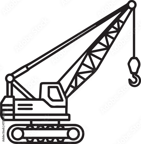 Dynamic crane illustration for construction projects and engineering designs, a versatile vector graphic ideal for builders and industrial companies