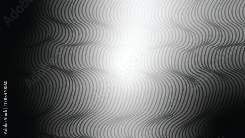 Monochromatic vector background with a subtle repeating wavy line pattern and a radiant central glow effect