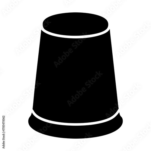 Black and White Silhouette of a Thimble Used for Sewing Projects