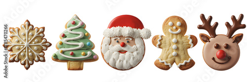 Christmas cookies isolated on transparent background