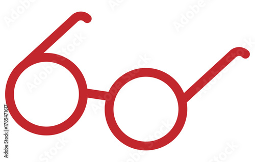 メガネのアイコン 赤