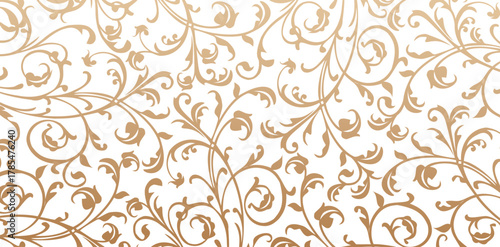 swirl ornament curly pattern golden color