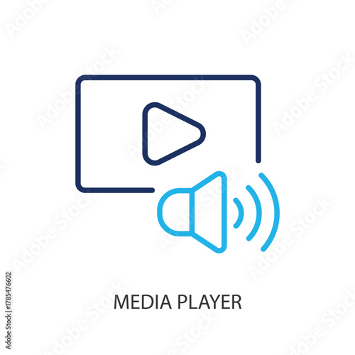 Media player thin line icons. Original vector illustration.
