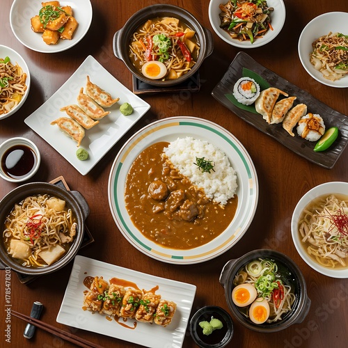 Fototapeta Naklejka Na Ścianę i Meble -  食欲を誘う彩り豊かな美食の宴