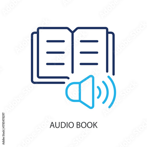Audio book thin line icons. Original vector illustration.