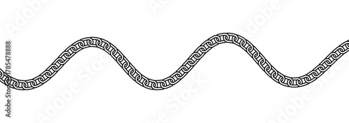 Chain pattern brush set. Realistic Strong Linked Chain Vector. Seamless metal chain in black. Vector illustration.