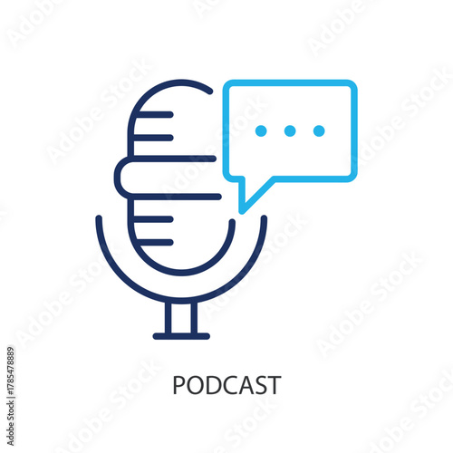 Podcast thin line icons. Original vector illustration.