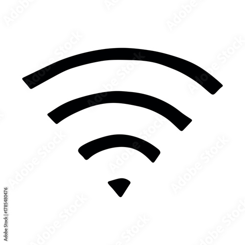 Hand drawn free wifi spot zone sign Public wi-fi area sign Wireless internet clipart in doodle style Single element for print, web, design, decor 3G, 4G, 5G, 6G, IoT