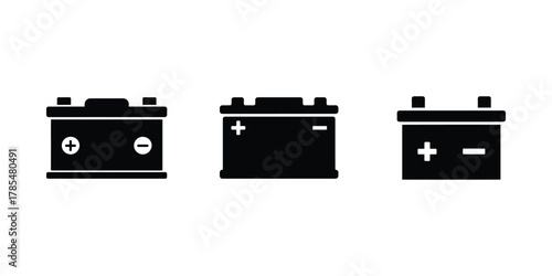 Minimal car battery on clean background