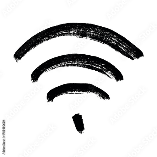 Hand drawn free wifi spot zone sign Public wi-fi area sign Wireless internet clipart in doodle style Single element for print, web, design, decor 3G, 4G, 5G, 6G, IoT