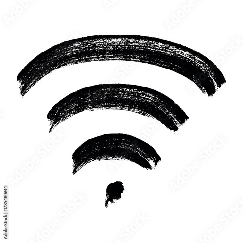 Hand drawn free wifi spot zone sign Public wi-fi area sign Wireless internet clipart in doodle style Single element for print, web, design, decor 3G, 4G, 5G, 6G, IoT