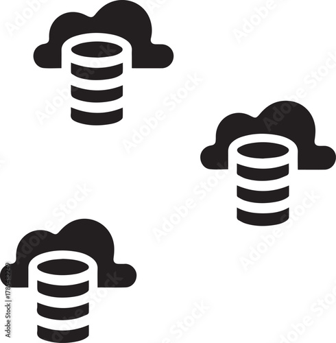 Cloud databases vector icon