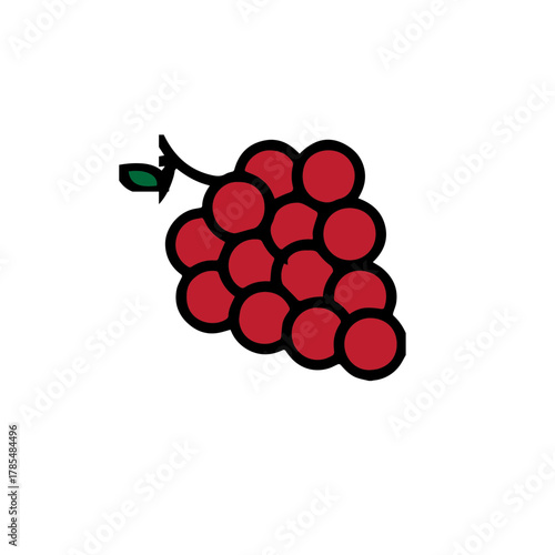 Cartoon Red Grapes Illustration