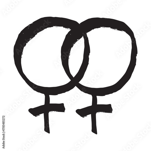 Hand drawn lesbian identity sign Symbol used to represent sex and gender