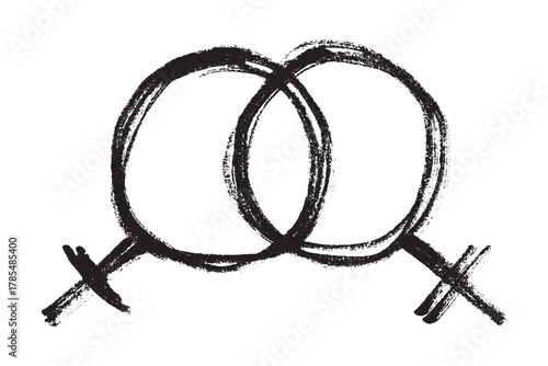 Hand drawn lesbian identity sign Symbol used to represent sex and gender