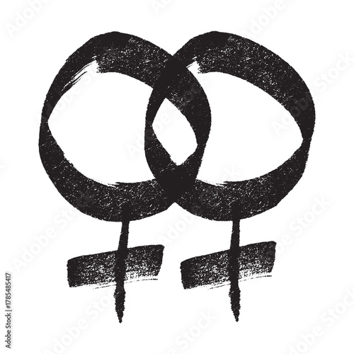 Hand drawn lesbian identity sign Symbol used to represent sex and gender