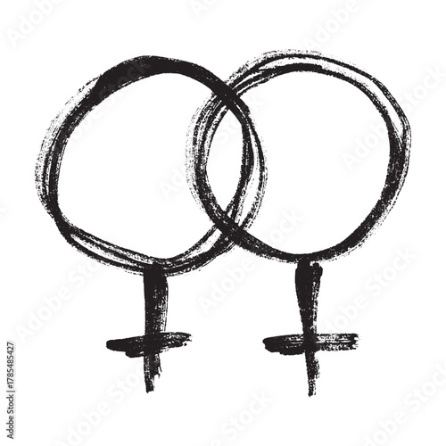Hand drawn lesbian identity sign Symbol used to represent sex and gender