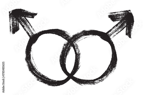 Hand drawn homosexual identity sign Symbol used to represent sex and gender