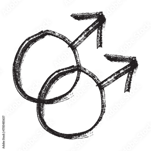 Hand drawn homosexual identity sign Symbol used to represent sex and gender