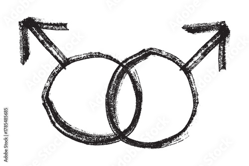 Hand drawn homosexual identity sign Symbol used to represent sex and gender