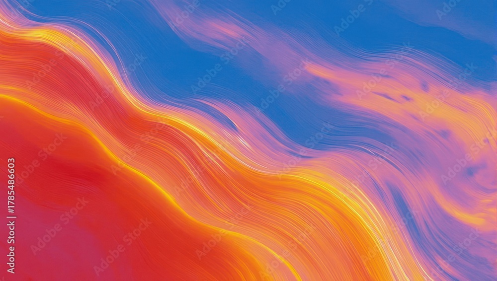 Fototapeta premium Abstract fluid art with vibrant colors and dynamic waves.