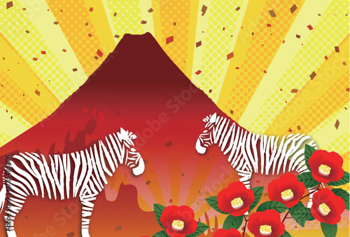 午　年賀状　干支　背景