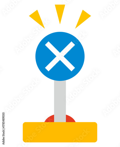 バツ印の早押し解答ボタンのイラスト
