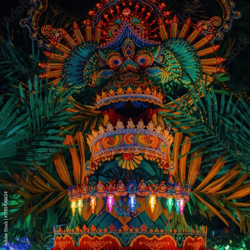 Wallpaper Mural Intricate and colorful psychedelic art installation with vibrant lights Torontodigital.ca