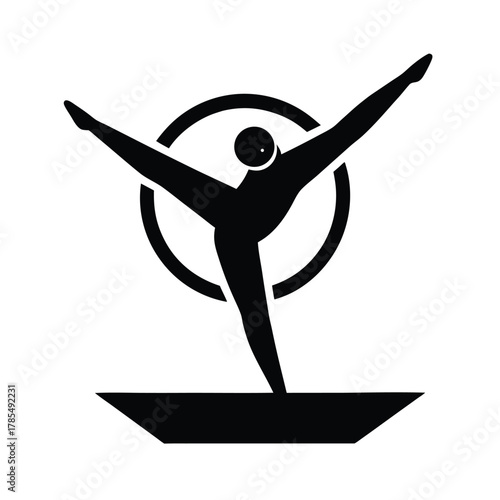 Gymnast Vault Athletic Gym Icon Design
