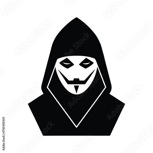Hacker Mask Cyber Crime Symbol Design