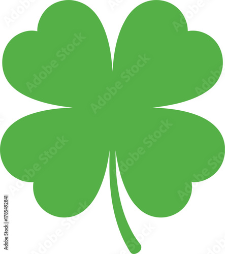 Green four-leaf clover symbol on a white background shamrock luck
