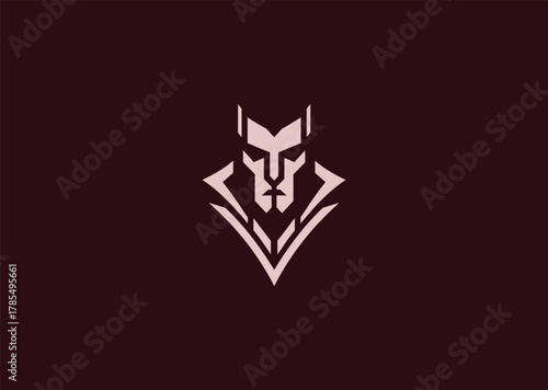 A sleek vampire logo in minimalist silhouette style, showing a mysterious face with sharp fangs and elegant shadows, symbolizing darkness, power, and allure in a modern vector concept