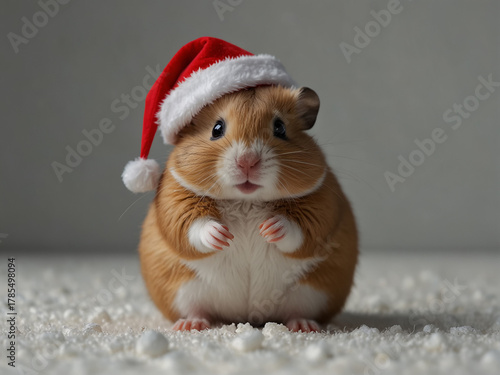 Little Santa Hamster. Generative Ai