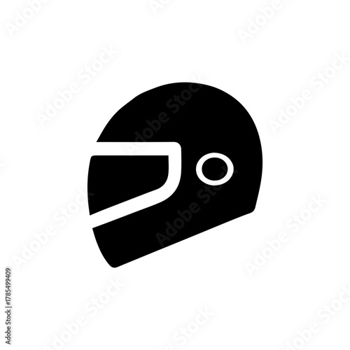 Black Motorcycle Helmet Icon