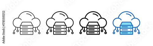 Cloud Hosting Icon outline style icon