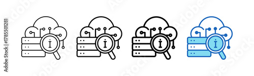 Information Management Icon outline style icon