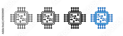 Microprocessor Icon outline style icon