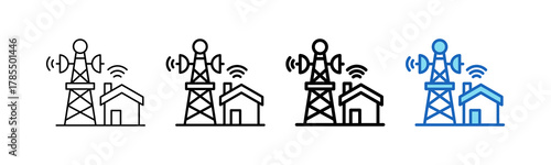 Radio Tower Icon outline style icon